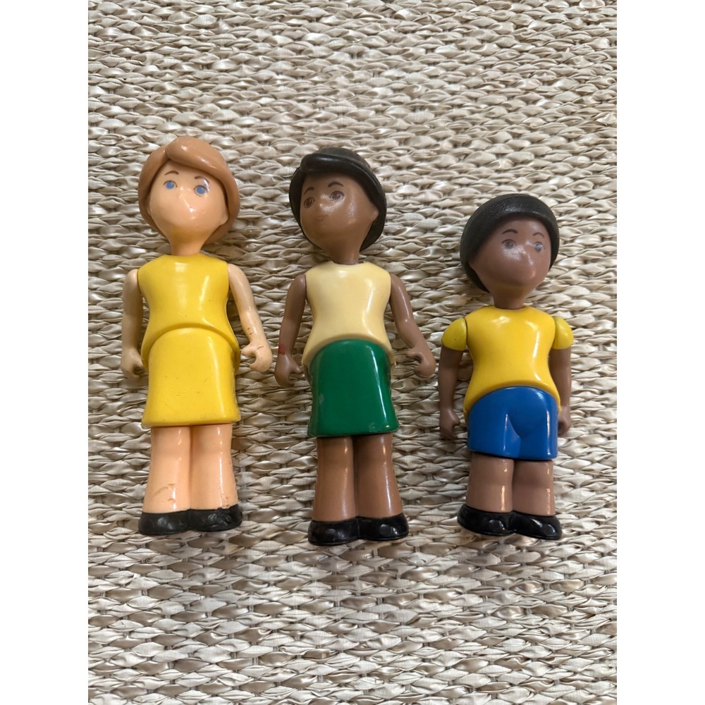 Vintage little tykes Playskool dollhouse family people African American mom son